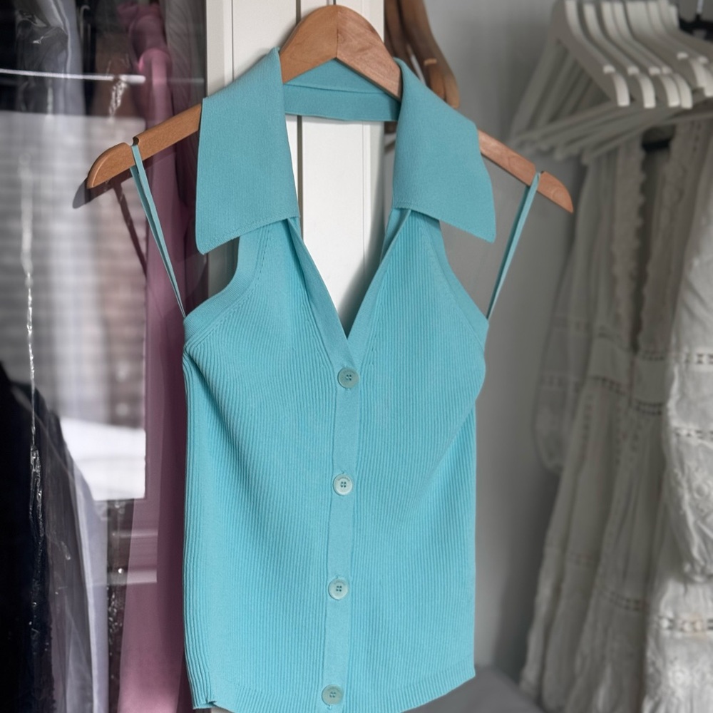 Sleeveless SANDRO Turquoise Top